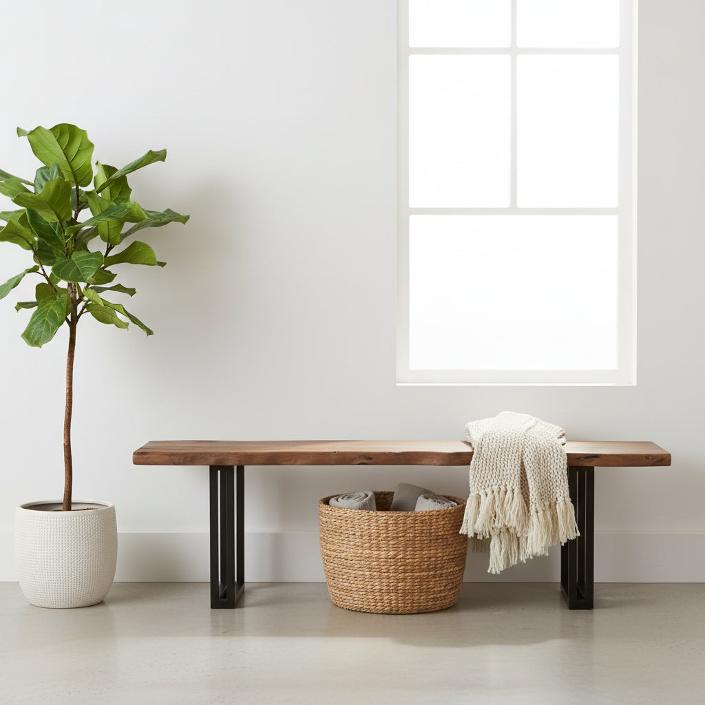 Sparrow Solid Wood Dining Bench - Brown
