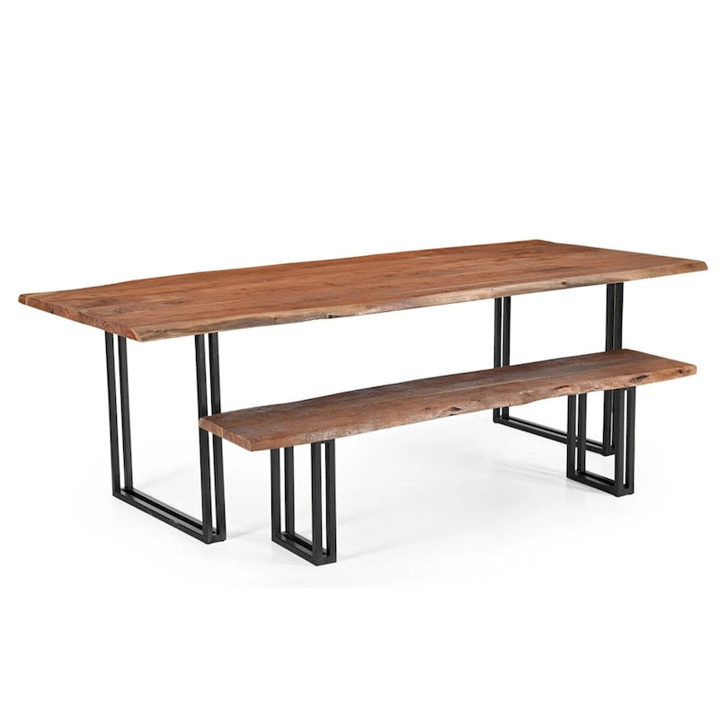 Banc de salle à manger en bois massif - Marron