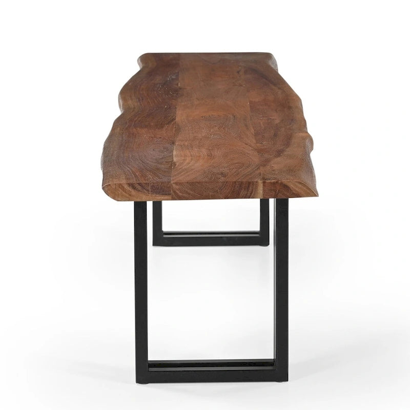 Banc de salle à manger en bois massif - Marron