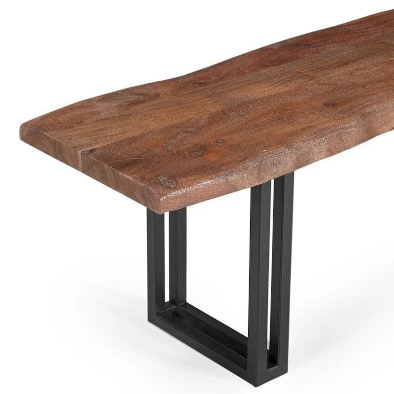 Banc de salle à manger en bois massif - Marron