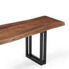 Banc de salle à manger en bois massif - Marron
