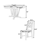 Ensemble de table à manger ronde extensible en bois massif pour 4 personnes pour cuisine et salle à manger, style ferme