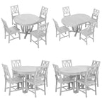 Ensemble de table à manger ronde extensible en bois massif pour 4 personnes pour cuisine et salle à manger, style ferme