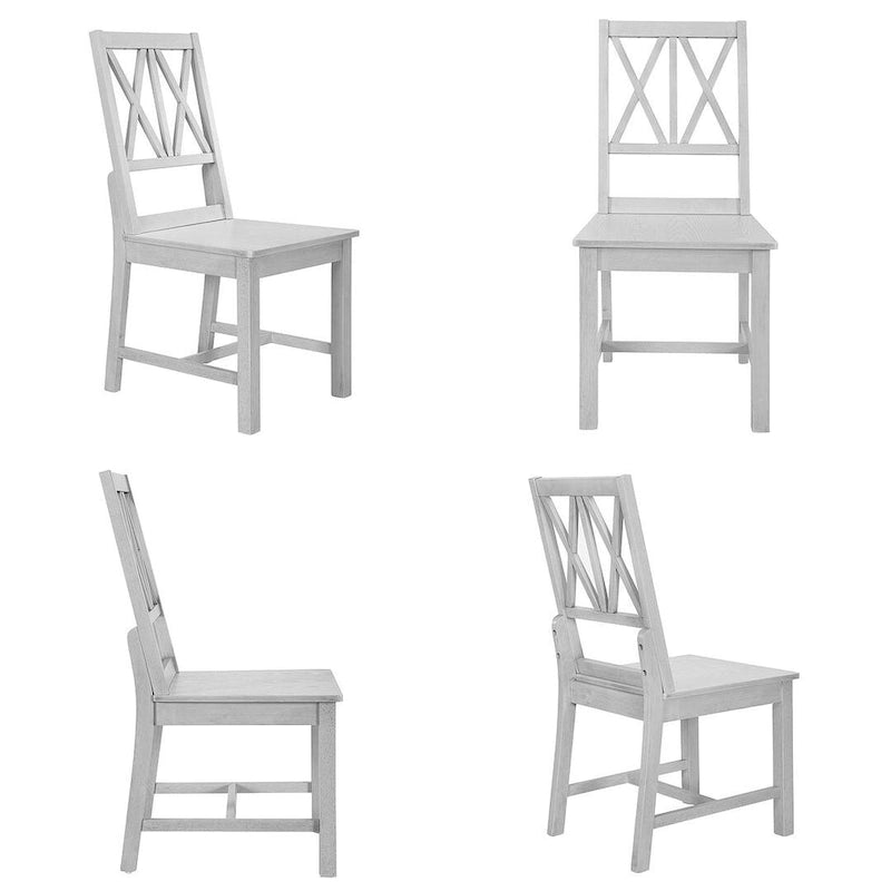 Ensemble de table à manger ronde extensible en bois massif pour 4 personnes pour cuisine et salle à manger, style ferme
