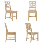 Ensemble de table à manger ronde extensible en bois massif pour 4 personnes pour cuisine et salle à manger, style ferme