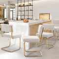 Chaises de salle à manger Mid-Century en velours côtelé avec piètement en métal doré, lot de 4