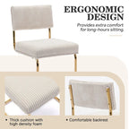 Chaises de salle à manger Mid-Century en velours côtelé avec piètement en métal doré, lot de 4