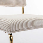 Chaises de salle à manger Mid-Century en velours côtelé avec piètement en métal doré, lot de 4