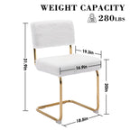 Chaises de salle à manger Mid-Century en velours côtelé avec piètement en métal doré, lot de 4