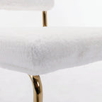Chaises de salle à manger Mid-Century en velours côtelé avec piètement en métal doré, lot de 4