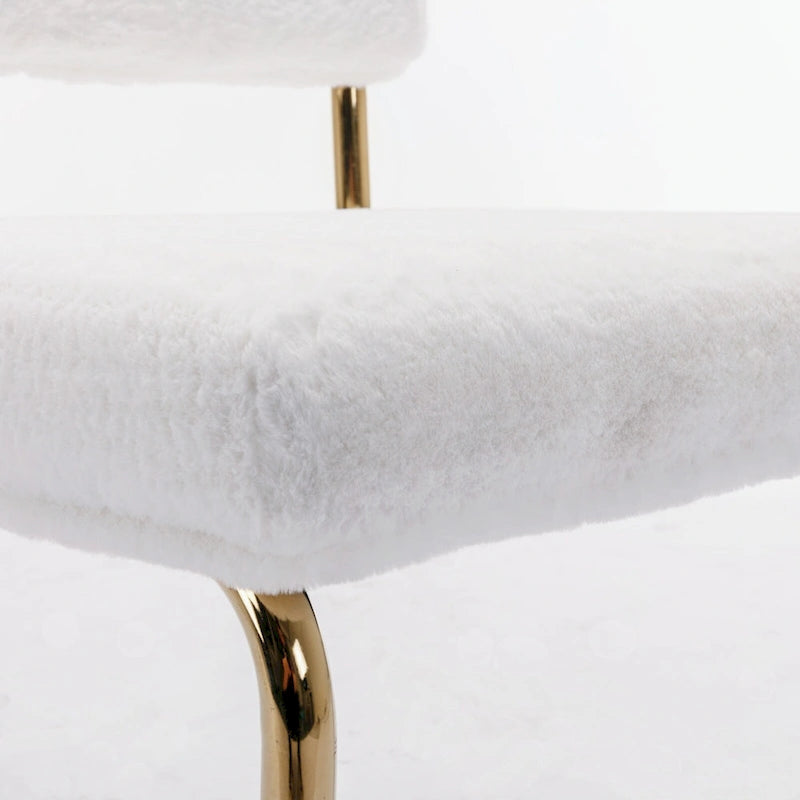 Chaises de salle à manger Mid-Century en velours côtelé avec piètement en métal doré, lot de 4