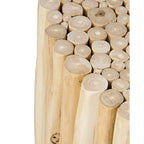 Table basse ronde en teck massif naturel, style fagot de branches