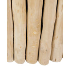 Table basse ronde en teck massif naturel, style fagot de branches