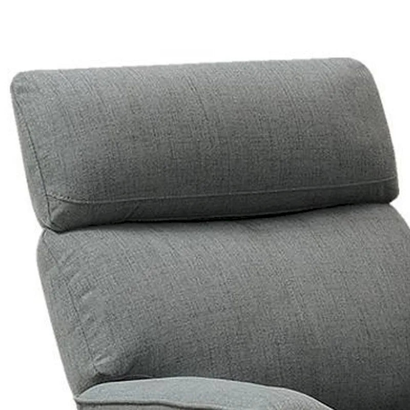 Fauteuil inclinable manuel de 35 pouces, en toile de jute grise, avec siège rembourré et bois massif