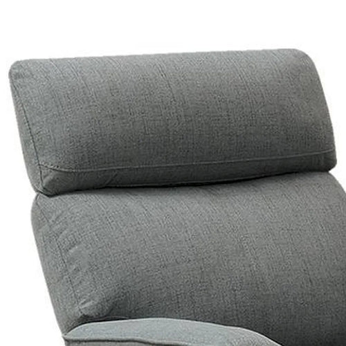 Fauteuil inclinable manuel de 35 pouces, en toile de jute grise, avec siège rembourré et bois massif