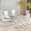 Lot de 6 chaises de salle à manger modernes, assise rembourrée en cuir souple