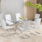 Lot de 6 chaises de salle à manger modernes, assise rembourrée en cuir souple