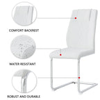 Lot de 6 chaises de salle à manger modernes, assise rembourrée en cuir souple