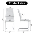 Lot de 6 chaises de salle à manger modernes, assise rembourrée en cuir souple