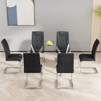 Lot de 6 chaises de salle à manger modernes, assise rembourrée en cuir souple