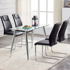 Lot de 6 chaises de salle à manger modernes, assise rembourrée en cuir souple
