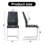 Lot de 6 chaises de salle à manger modernes, assise rembourrée en cuir souple