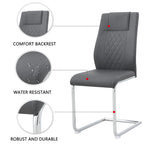 Lot de 6 chaises de salle à manger modernes, assise rembourrée en cuir souple