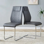 Lot de 6 chaises de salle à manger modernes, assise rembourrée en cuir souple
