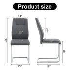 Lot de 6 chaises de salle à manger modernes, assise rembourrée en cuir souple