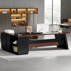 Bureau de direction en L de 199,9 cm avec meuble de rangement